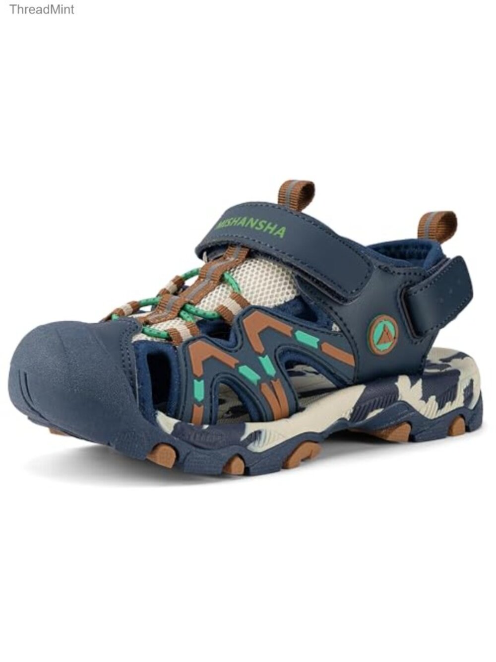 Kids Closed Toe Athletic Sport Sandals | Hook & Loop Adjustable | Quick-Dry PU